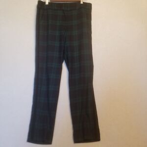 Talbots 6 Pants Hampshire Ankle Blackwatch Plaid Wool Blend Preppy Old Money